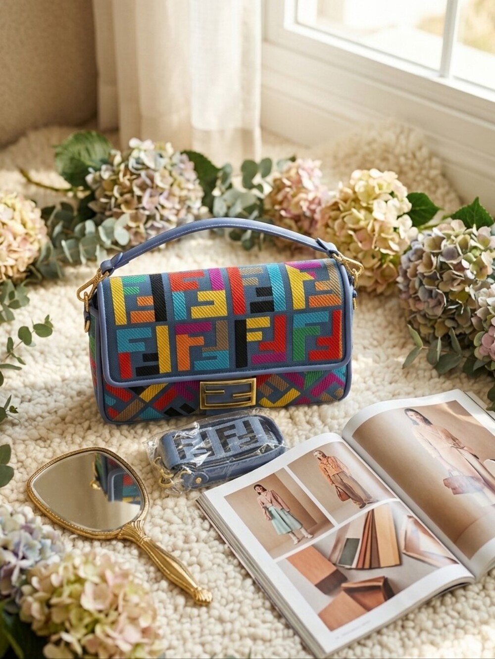 Cute Crossbody Bag Classic F Pattern